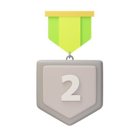 Second Place Silver Medal  3D Icon