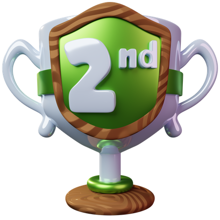 Second Place Trophy 3D Illustration