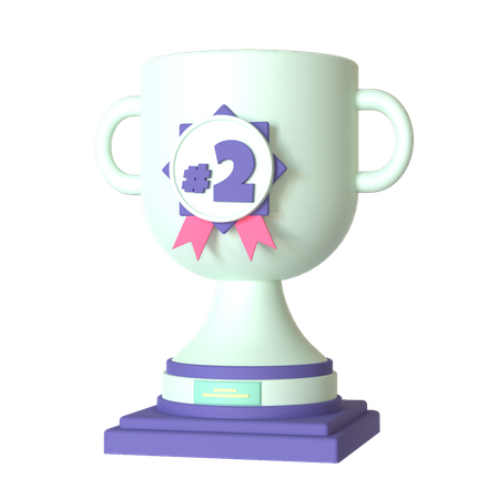 Second Place Trophy  3D Illustration