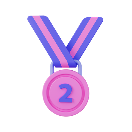 Second Rank Medal  3D Icon