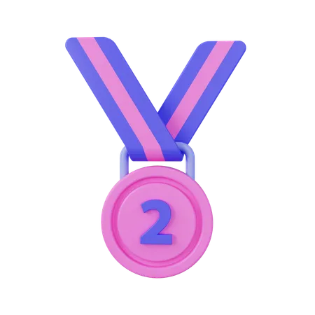 Second Rank Medal  3D Icon