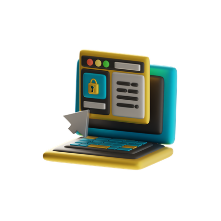Secure Access Lock  3D Icon