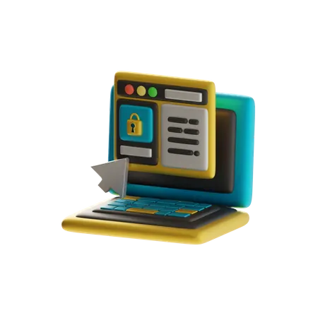 Secure Access Lock  3D Icon