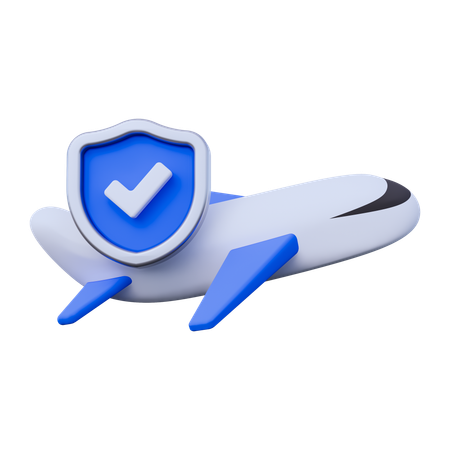 Secure Aircraft  3D Icon