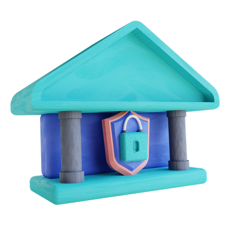 Secure Bank  3D Illustration