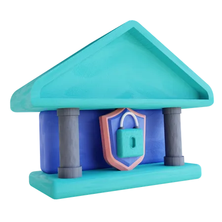 Secure Bank  3D Illustration