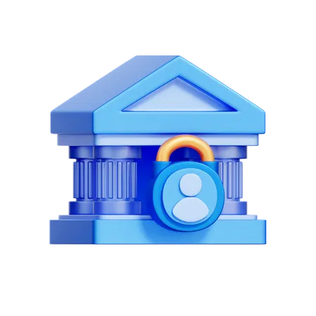 Secure Bank Account  3D Icon