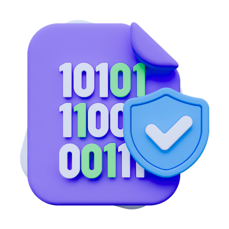Secure Binary Code  3D Icon