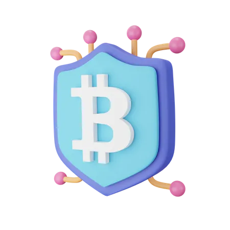 Secure Bitcoin  3D Icon