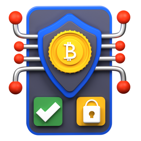 Secure Bitcoin  3D Icon