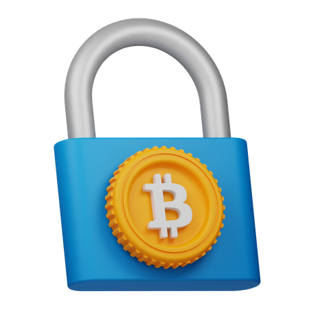 Secure Bitcoin  3D Icon