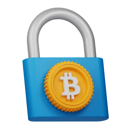 Secure Bitcoin  3D Icon