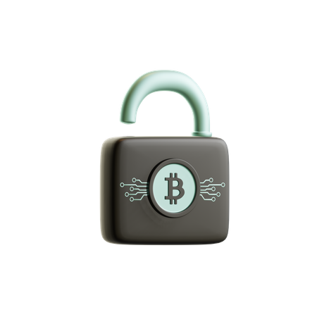 Secure bitcoin  3D Illustration