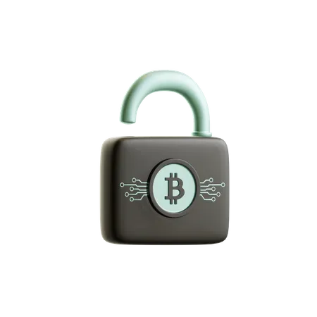 Secure bitcoin  3D Illustration