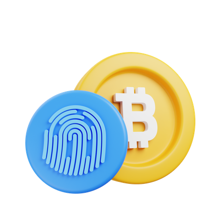 Secure Bitcoin  3D Illustration