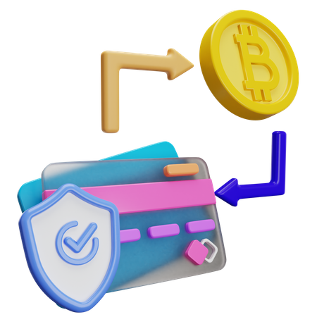 Secure Bitcoin Conversion  3D Illustration