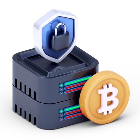 Secure Bitcoin Server  3D Icon