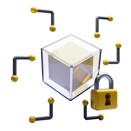 Secure Blockchain  3D Icon