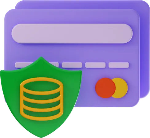 Secure Card Database  3D Illustration