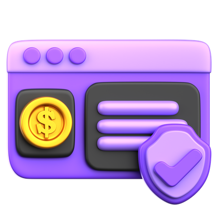 Secure card payment  3D Icon