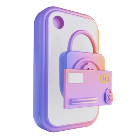 3 D Illustration Colorful Mobile Credit Card Security 3D Illustration