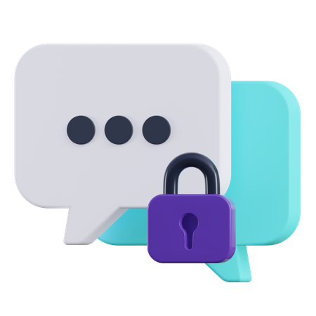 Secure Chat  3D Icon