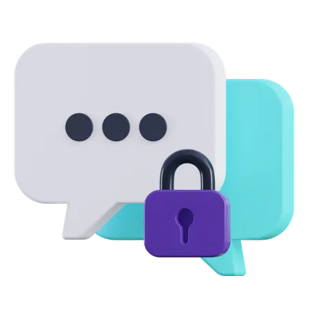 Secure Chat  3D Icon