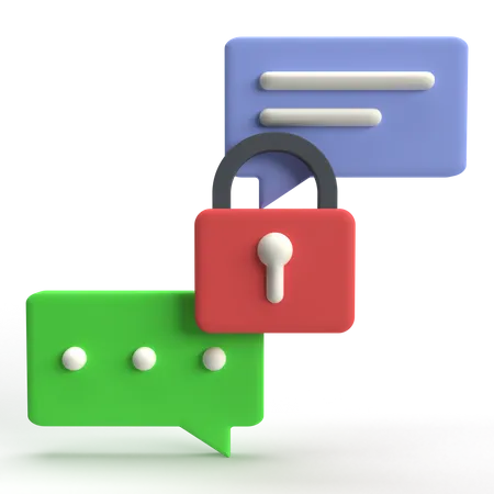 Secure Chat  3D Icon