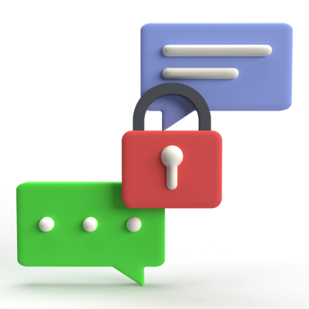 Secure Chat  3D Icon