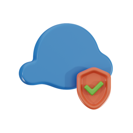 Secure Cloud  3D Icon