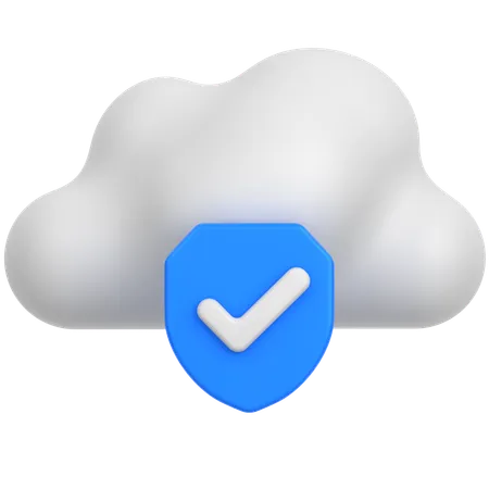 3 D Icon Of Secure Cloud Storage 3D Icon