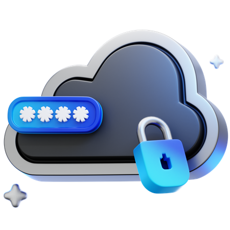 Secure Cloud  3D Icon