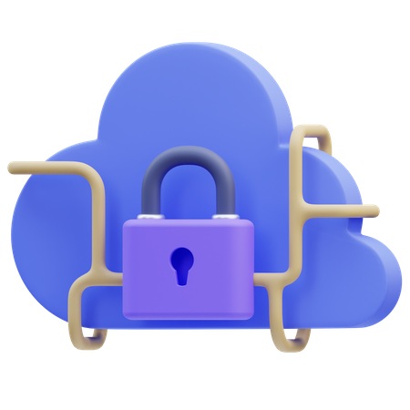 Secure Cloud  3D Icon