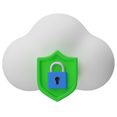 Secure cloud  3D Icon