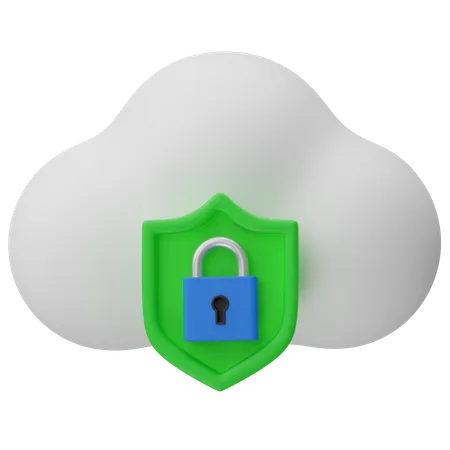 Secure cloud  3D Icon