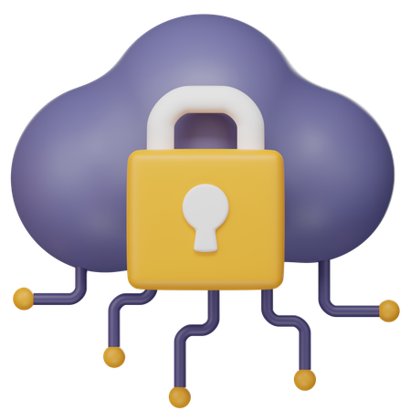 Secure Cloud  3D Icon