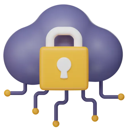 Secure Cloud  3D Icon