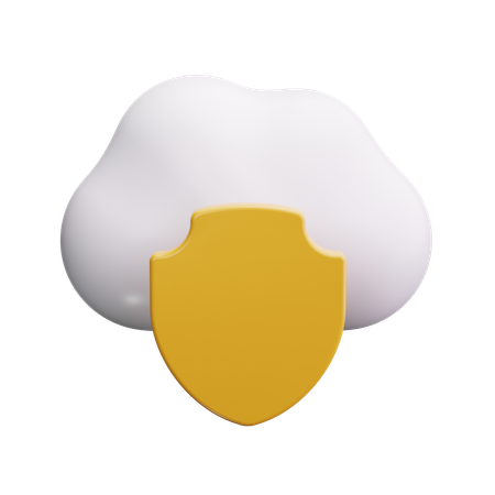 Secure Cloud  3D Icon