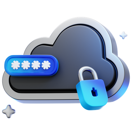 Secure Cloud  3D Icon