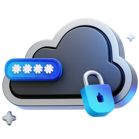 Secure Cloud  3D Icon