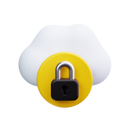 Secure Cloud  3D Icon