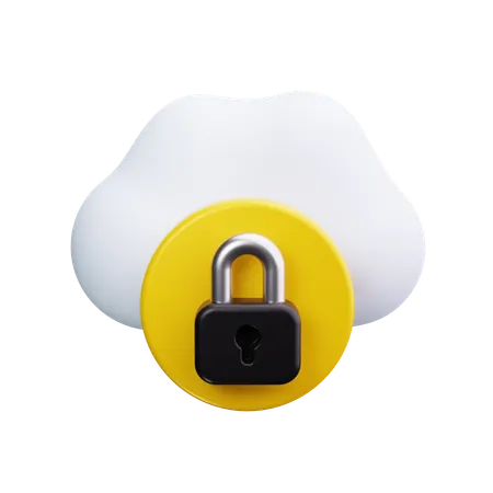 Secure Cloud  3D Icon