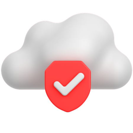 Secure Cloud  3D Icon