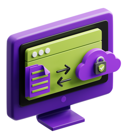 Secure Cloud  3D Icon