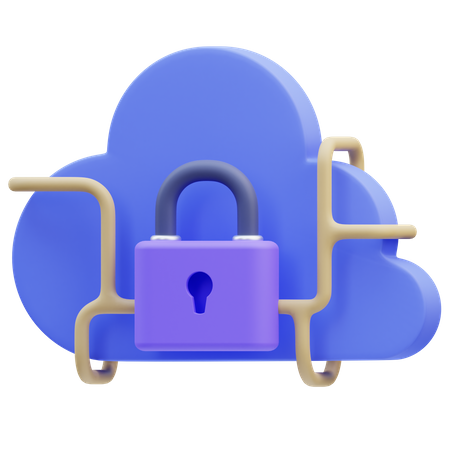 Secure Cloud 3D Icon