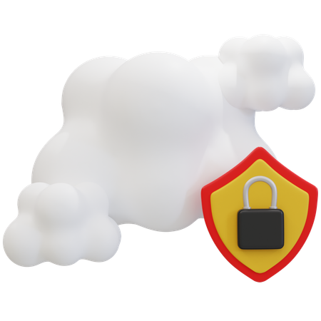 Secure Cloud Computing  3D Icon