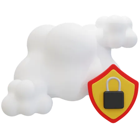 Secure Cloud Computing  3D Icon