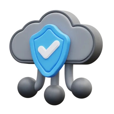 Secure Cloud Connection  3D Icon