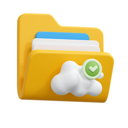 Secure cloud folder  3D Icon