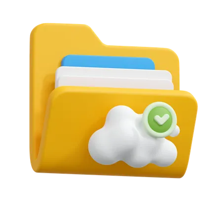 Secure cloud folder  3D Icon